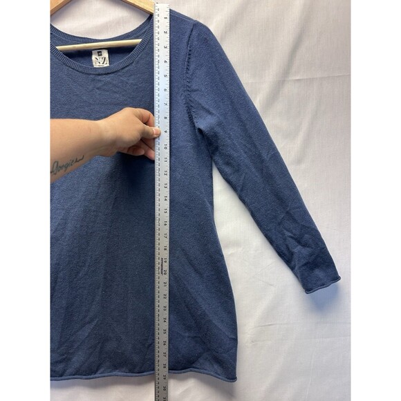 Nic & Zoe Women’s Navy Blue Twist Open Back Pullover Sweater Small - Picture 4 of 6